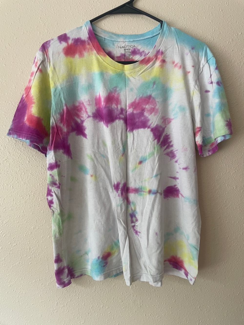 Nautica Tie-Dye Crewneck Tee - Purple, Aqua, Yellow